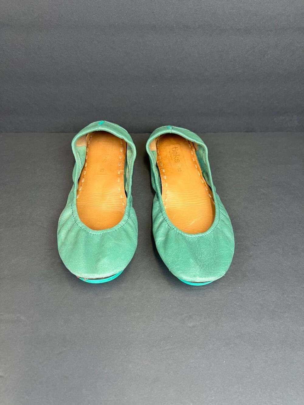 Tieks by Gavrieli Clover Green Matte Leather Ballet Flats Women's Size 12